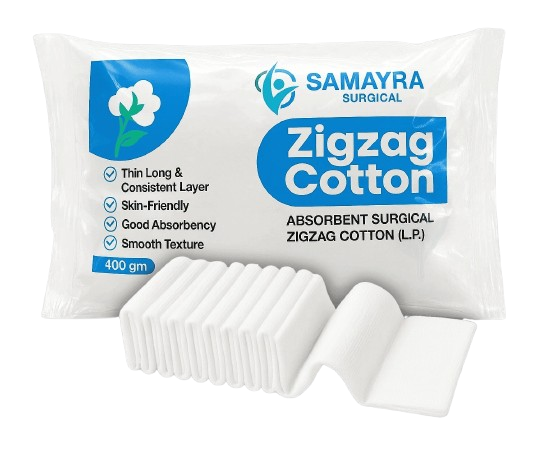 400 gm Absorbent Surgical Zigzag Cotton (I.P.)