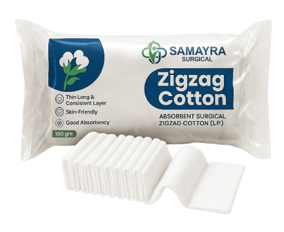 100 gm Absorbent Surgical Zigzag Cotton (I.P.)